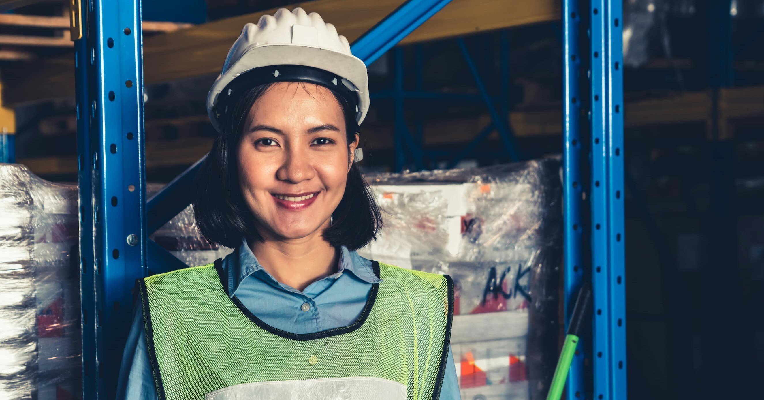 smiling worker in hardhat